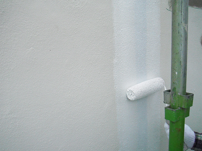 塔屋外壁塗装、サーフ作業状況写真